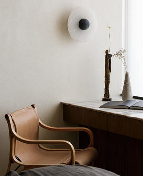 Applique Murale Ronde en Marbre - Éclairage Chic et Économique en Énergie