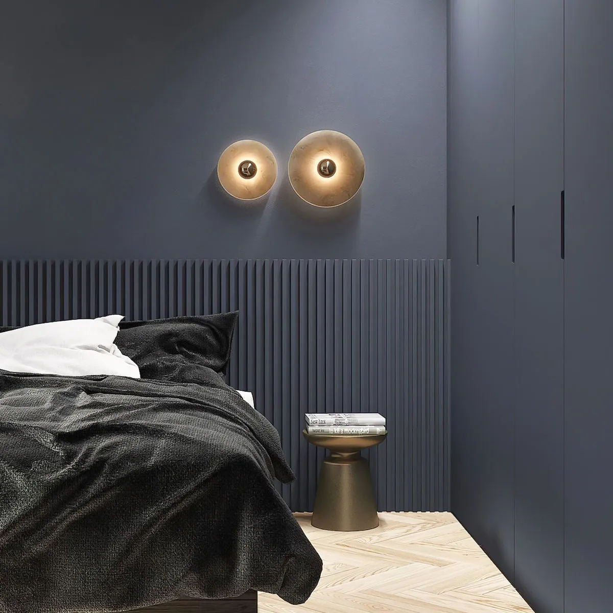 Applique Murale Ronde en Marbre - Éclairage Chic et Économique en Énergie