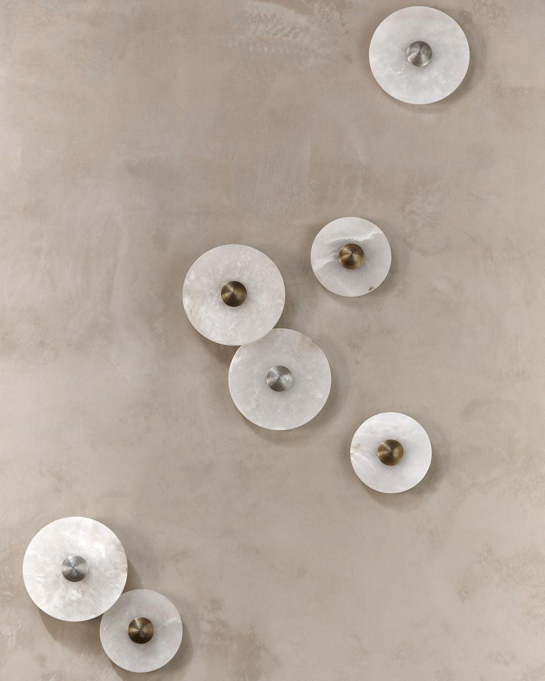 Applique Murale Ronde en Marbre - Éclairage Chic et Économique en Énergie