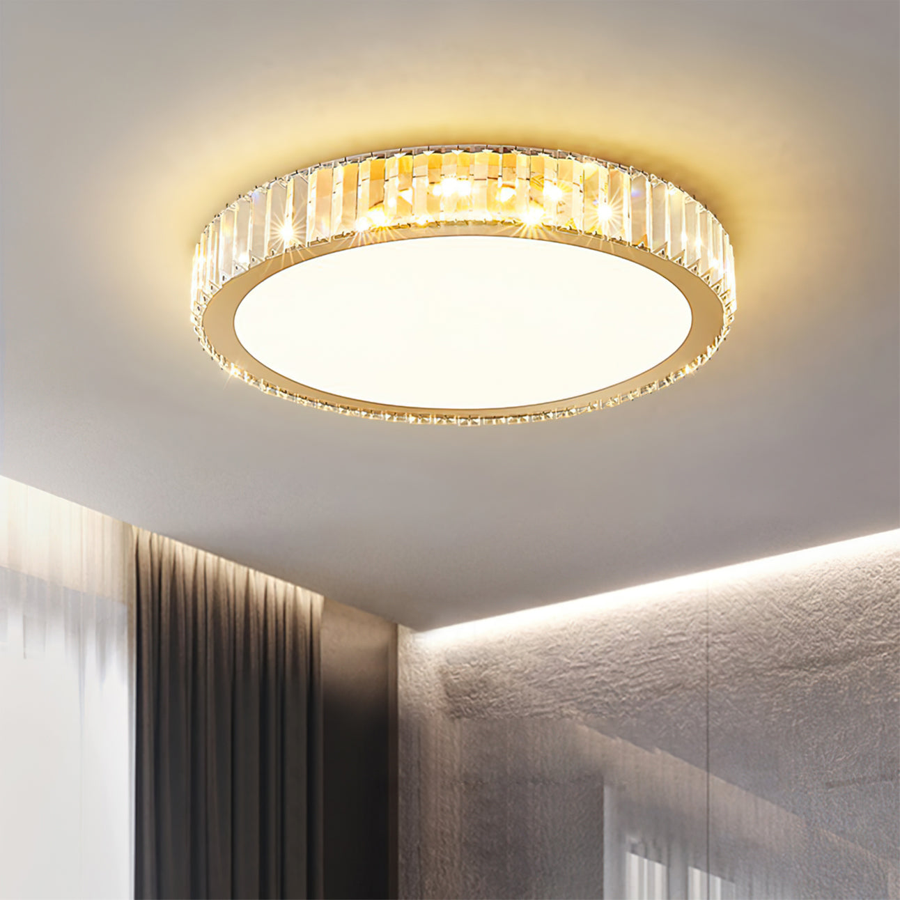 Éclairage en Cristal Moderne - Design Élégant pour Intérieur Luxueux