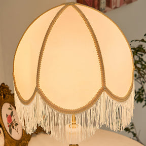 Lampe de Table Rustique en Marbre - Élégante avec Détail en Frange