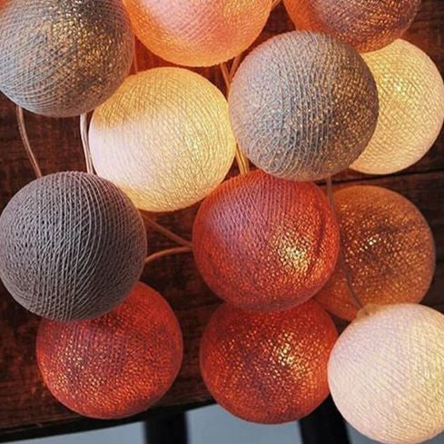 Guirlande de Boules de Coton - Ambiance Chaleureuse et Conviviale