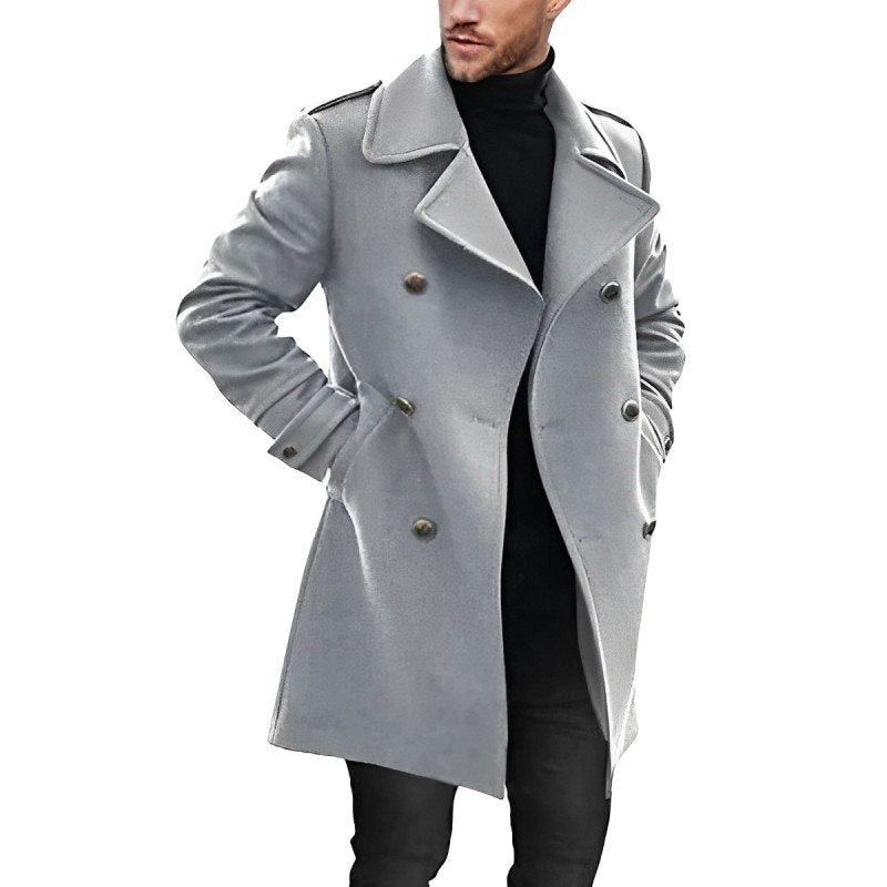 Manteau Peacoat d'Hiver pour Hommes - Élégance Classique à Double Boutonnage