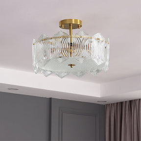 Lampe de Plafond Ronde Élégante - Éclairage Glamour avec Finition en Laiton
