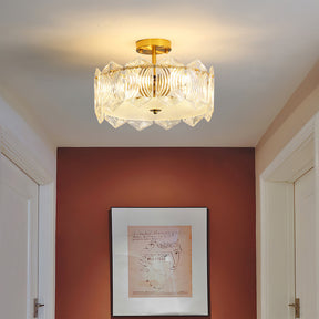 Lampe de Plafond Ronde Élégante - Éclairage Glamour avec Finition en Laiton