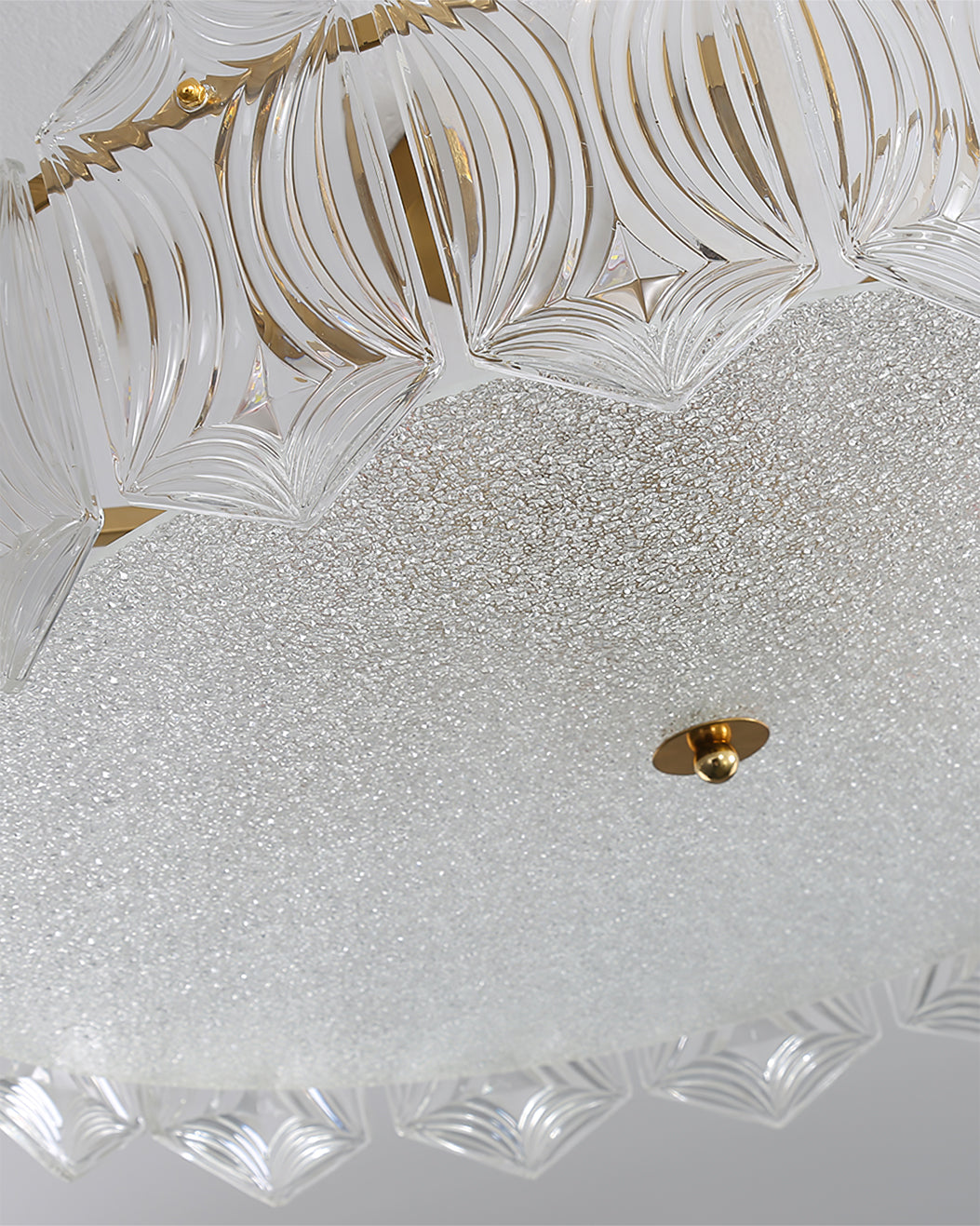 Lampe de Plafond Ronde Élégante - Éclairage Glamour avec Finition en Laiton