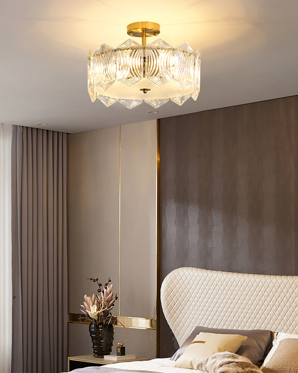Lampe de Plafond Ronde Élégante - Éclairage Glamour avec Finition en Laiton