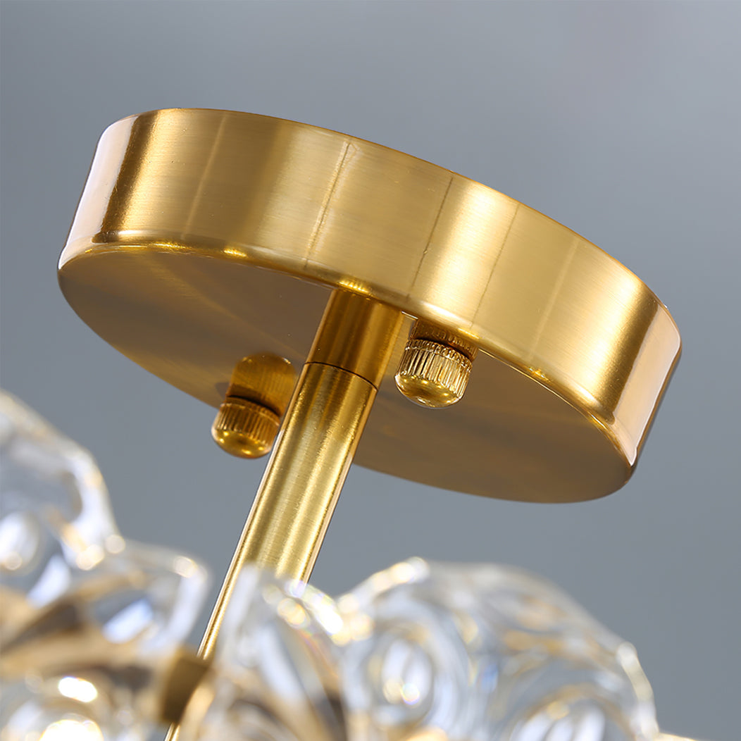 Lampe de Plafond Ronde Élégante - Éclairage Glamour avec Finition en Laiton