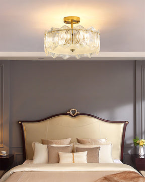 Lampe de Plafond Ronde Élégante - Éclairage Glamour avec Finition en Laiton