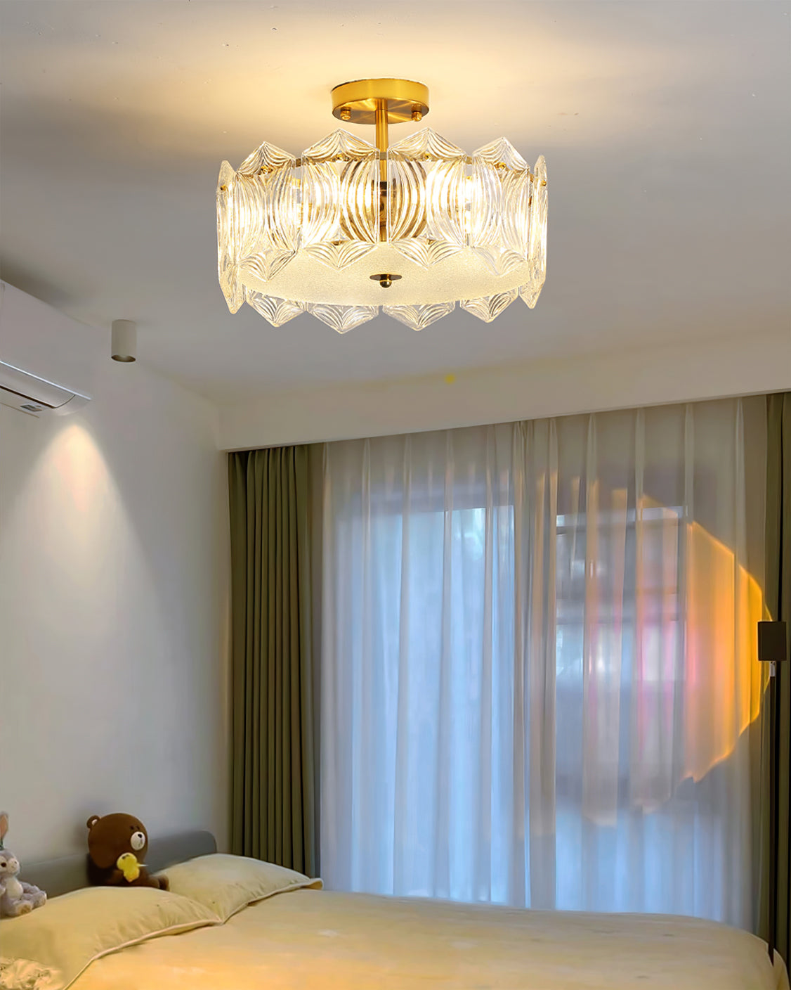 Lampe de Plafond Ronde Élégante - Éclairage Glamour avec Finition en Laiton