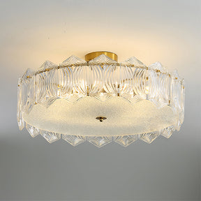 Lampe de Plafond Ronde Élégante - Éclairage Glamour avec Finition en Laiton