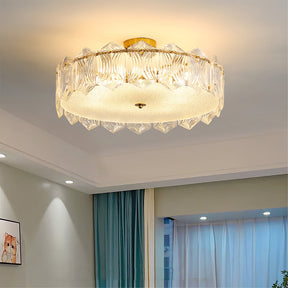 Lampe de Plafond Ronde Élégante - Éclairage Glamour avec Finition en Laiton
