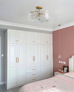 Lampe de Plafond Ronde Élégante - Éclairage Glamour avec Finition en Laiton
