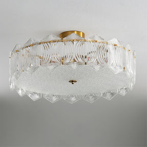 Lampe de Plafond Ronde Élégante - Éclairage Glamour avec Finition en Laiton