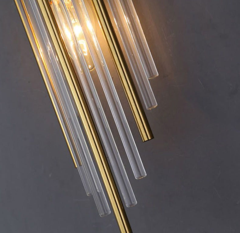 Applique Murale en Cristal Doré - Construction Durable et Éclairage Polyvalent