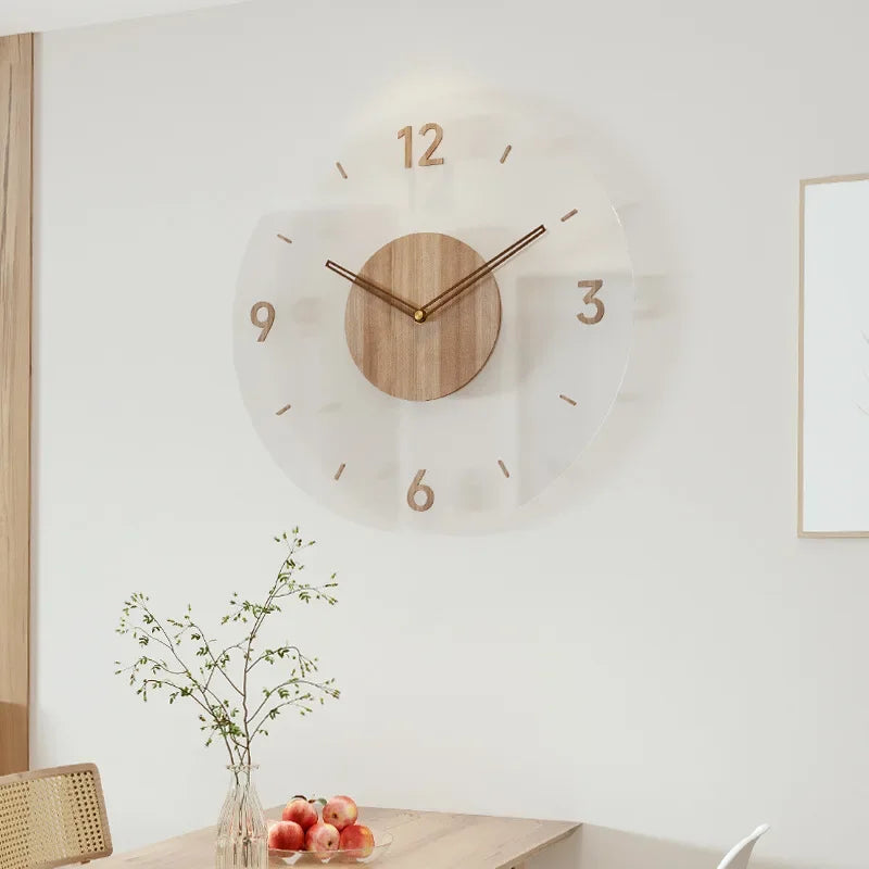 Horloge Murale Scandinave en Bois - Design Minimaliste et Silencieux
