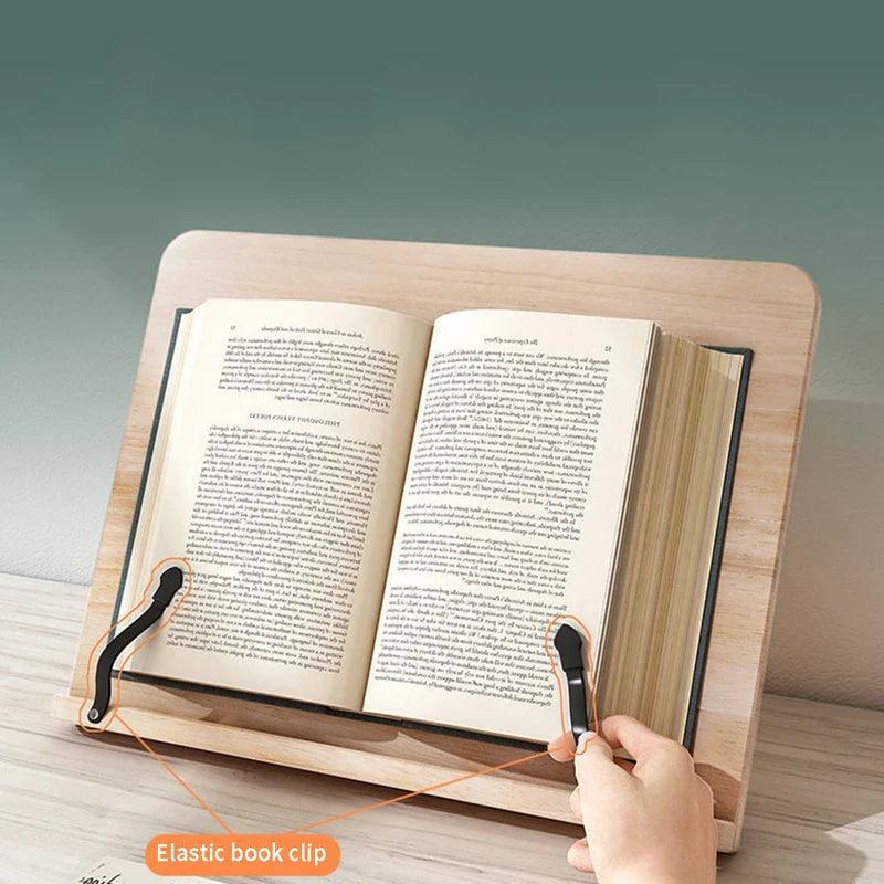 Support de Lecture en Bois - Réglable et Pliable pour Confort Ultime