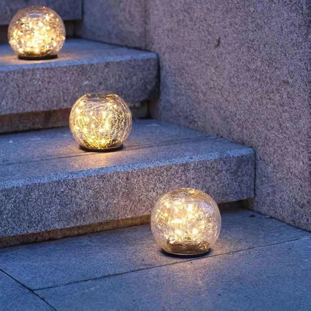 Lampe Solaire de Jardin en Cristal - Éclairage Automatique et Économe en Énergie