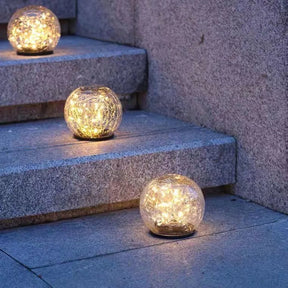 Lampe Solaire de Jardin en Cristal - Éclairage Automatique et Économe en Énergie