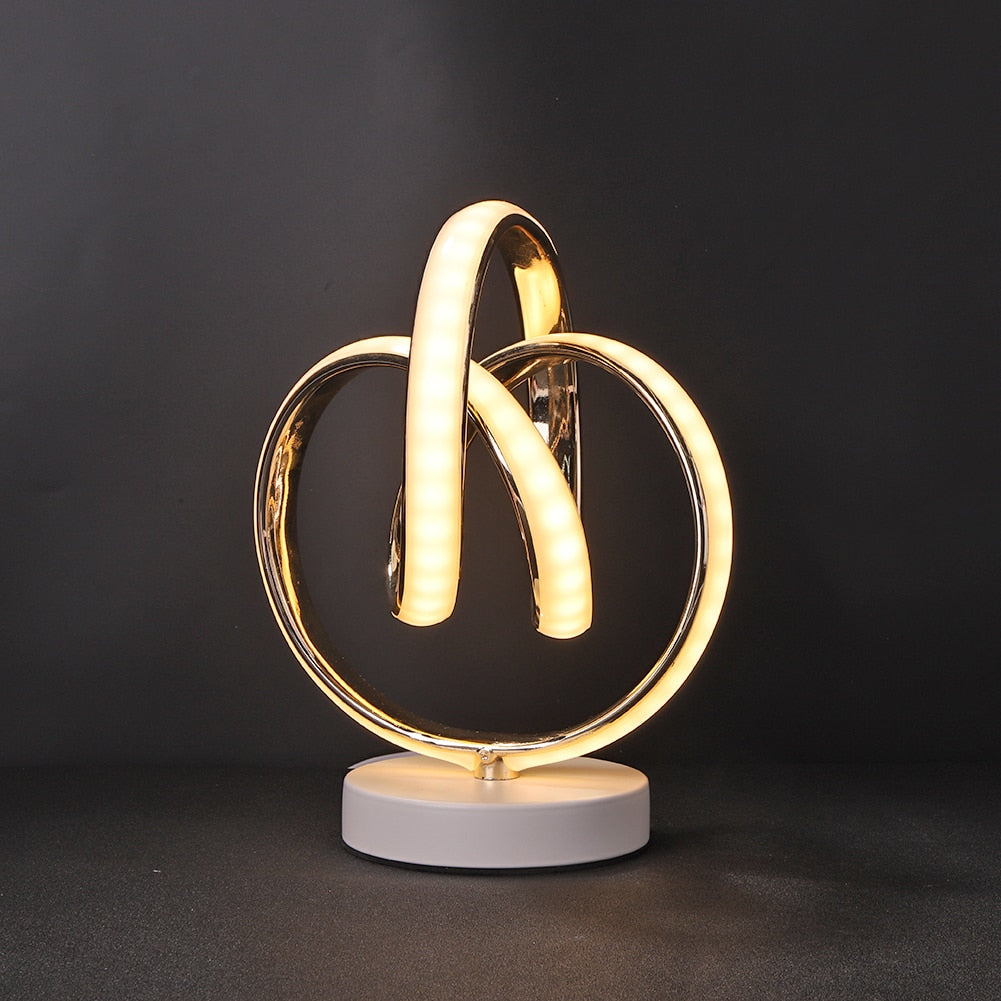 Lampe de Table LED Design en Spirale - Éclairage Chaud et Apaisant
