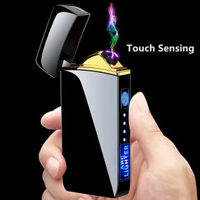 Briquet Plasma Rechargeable USB - Flamme Double Arc Résistante au Vent
