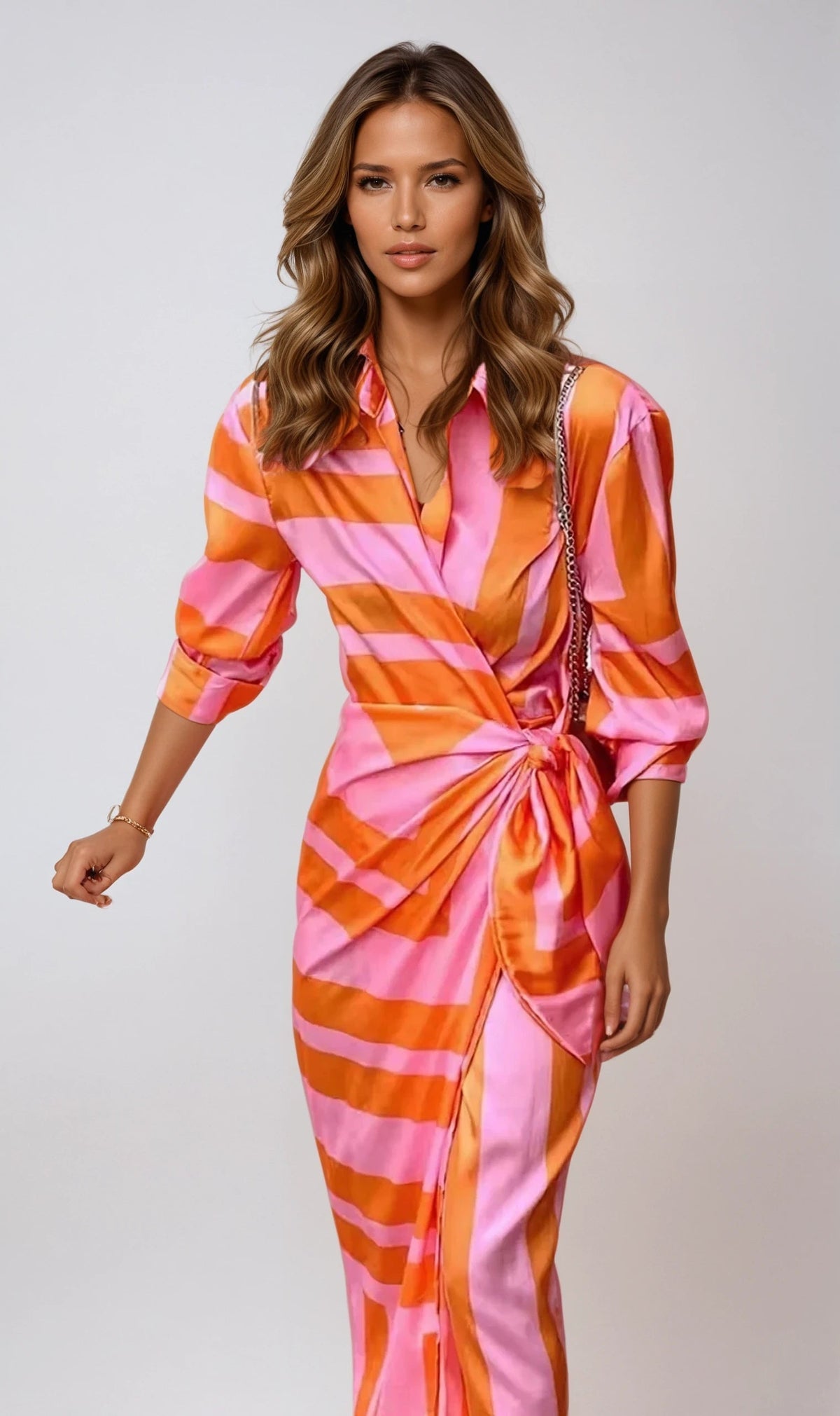 Robe Maxi Élégante Imprimé Abstrait - Style Chic et Confort Optimal