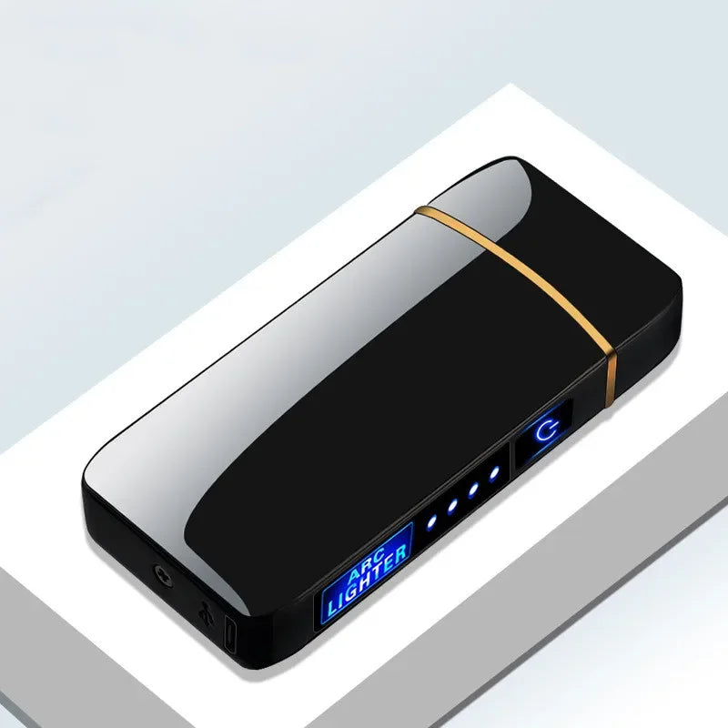 Briquet Plasma Rechargeable USB - Flamme Double Arc Résistante au Vent