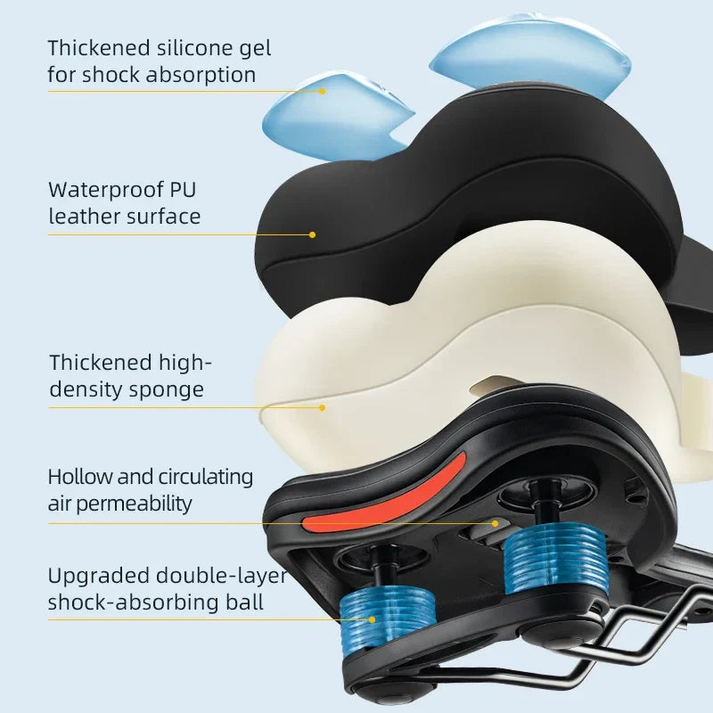 Selle de Vélo Ergonomique - Confort et Absorption des Chocs