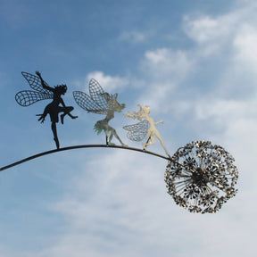 Sculpture de Fée en Métal pour Jardin - Art Résistant aux Intempéries et Magique