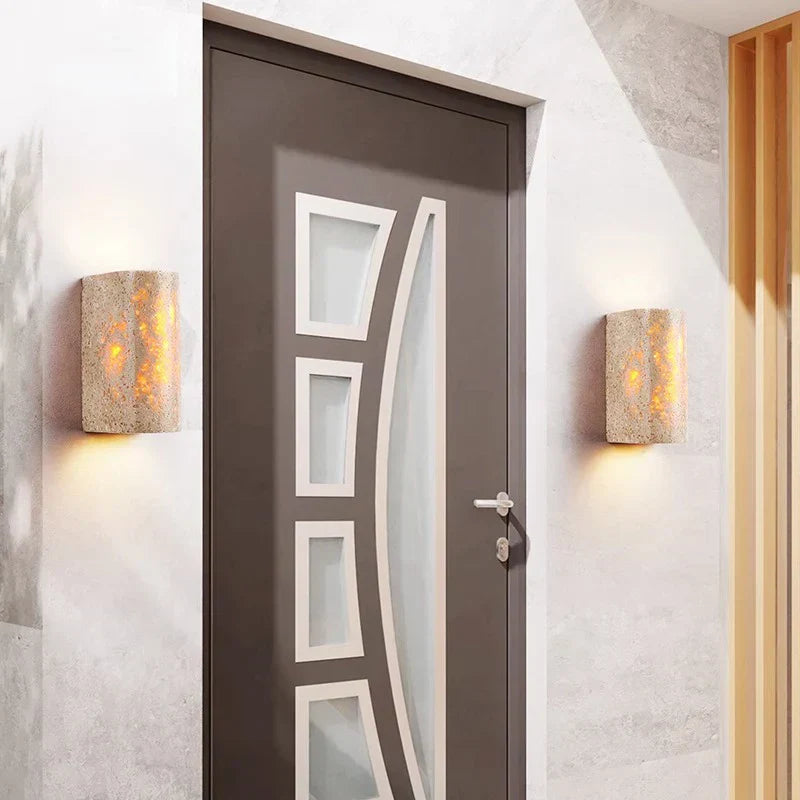 Applique Murale Minimaliste en Pierre - Éclairage Durable et Énergétiquement Efficace