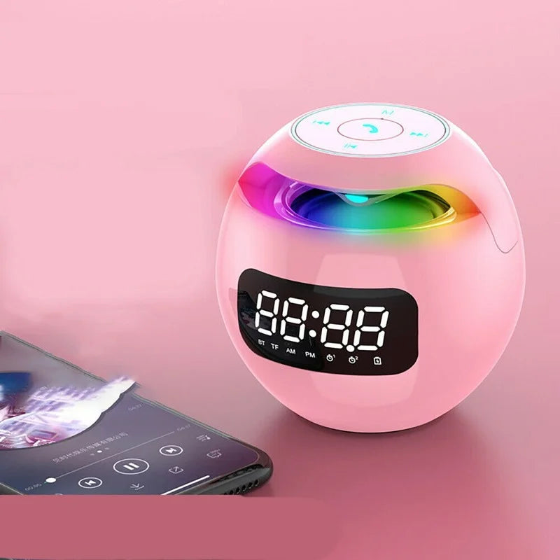 Horloge Réveil Bluetooth Multifonctionnelle - Veilleuse Colorée et Son de Qualité