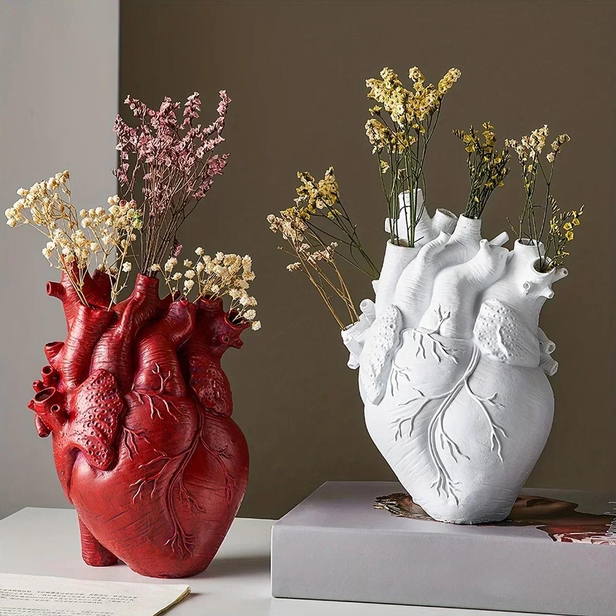 Vase en Céramique en Forme de Cœur - Design Unique et Polyvalent pour Décoration