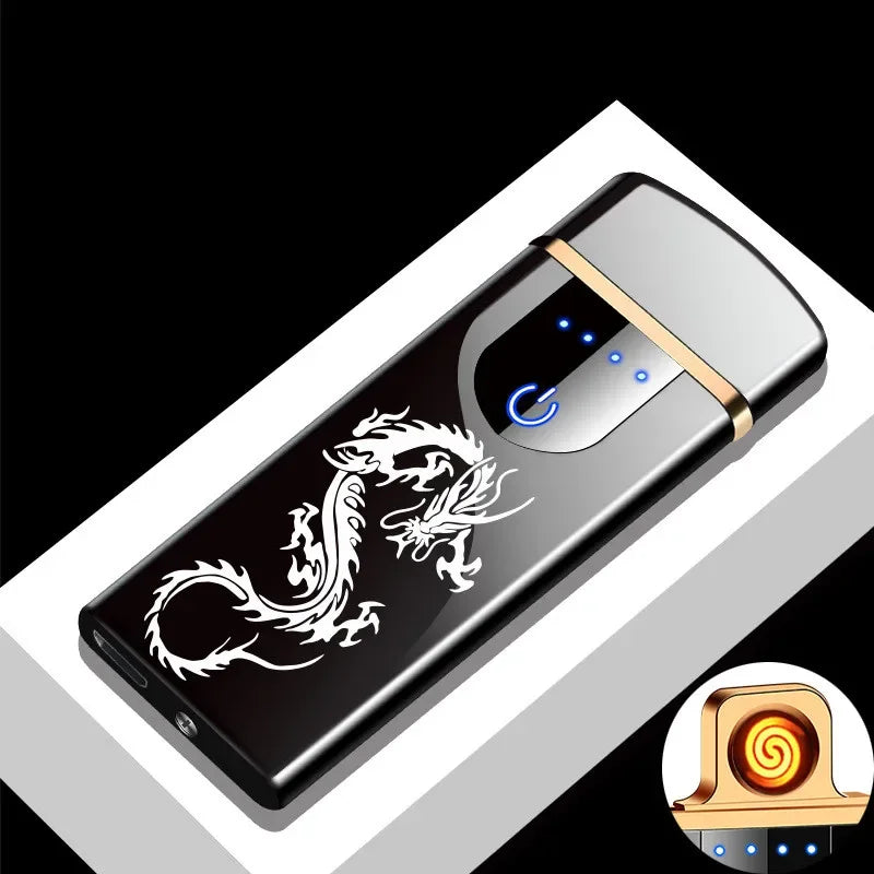 Briquet Plasma Rechargeable USB - Flamme Double Arc Résistante au Vent