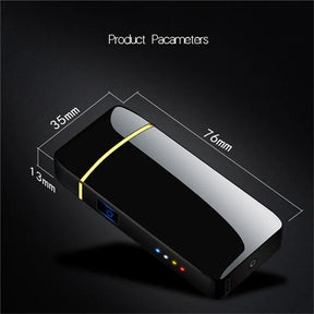 Briquet Plasma Rechargeable USB - Flamme Double Arc Résistante au Vent