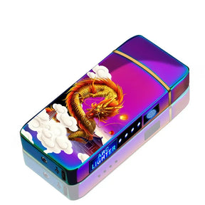 Briquet Plasma Rechargeable USB - Flamme Double Arc Résistante au Vent