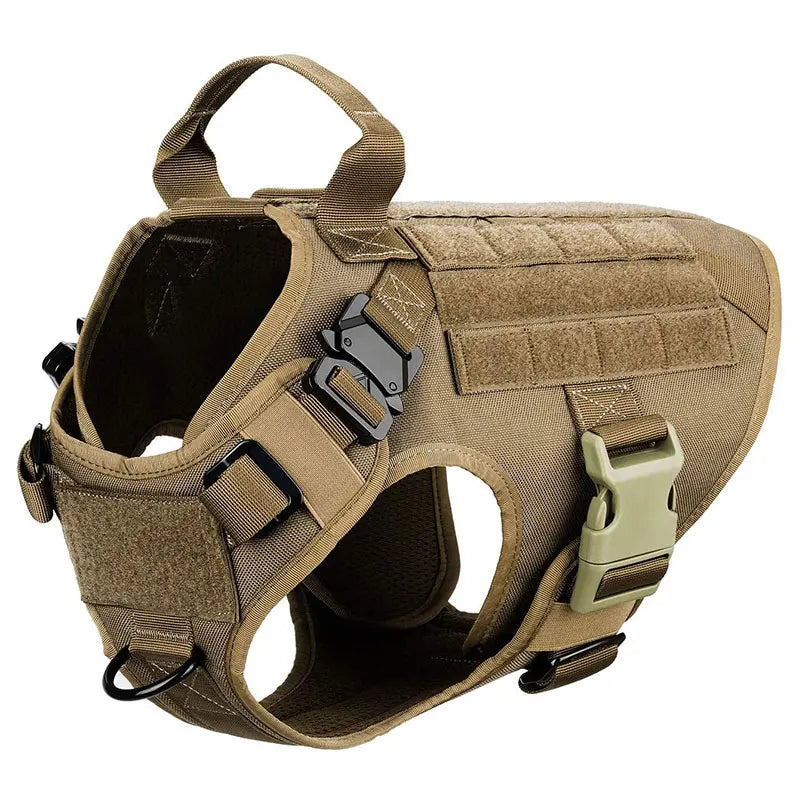 Harnais de Chien Tactique Durable - Réglable avec Poignée et Laisse