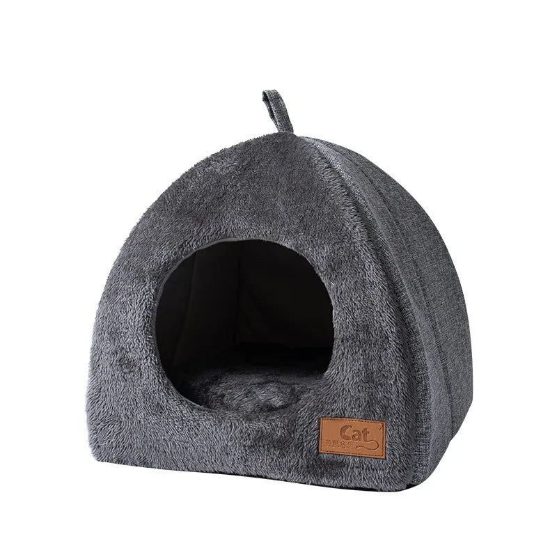 Maison pour Chat Fermée en Velours - Confort Ultime et Design Douillet
