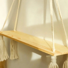 Étagère Murale en Macramé - Charme Rustique et Pratique pour Votre Intérieur