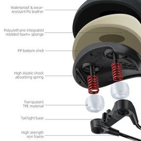 Selle de Vélo Confortable - Absorption des Chocs et Imperméable