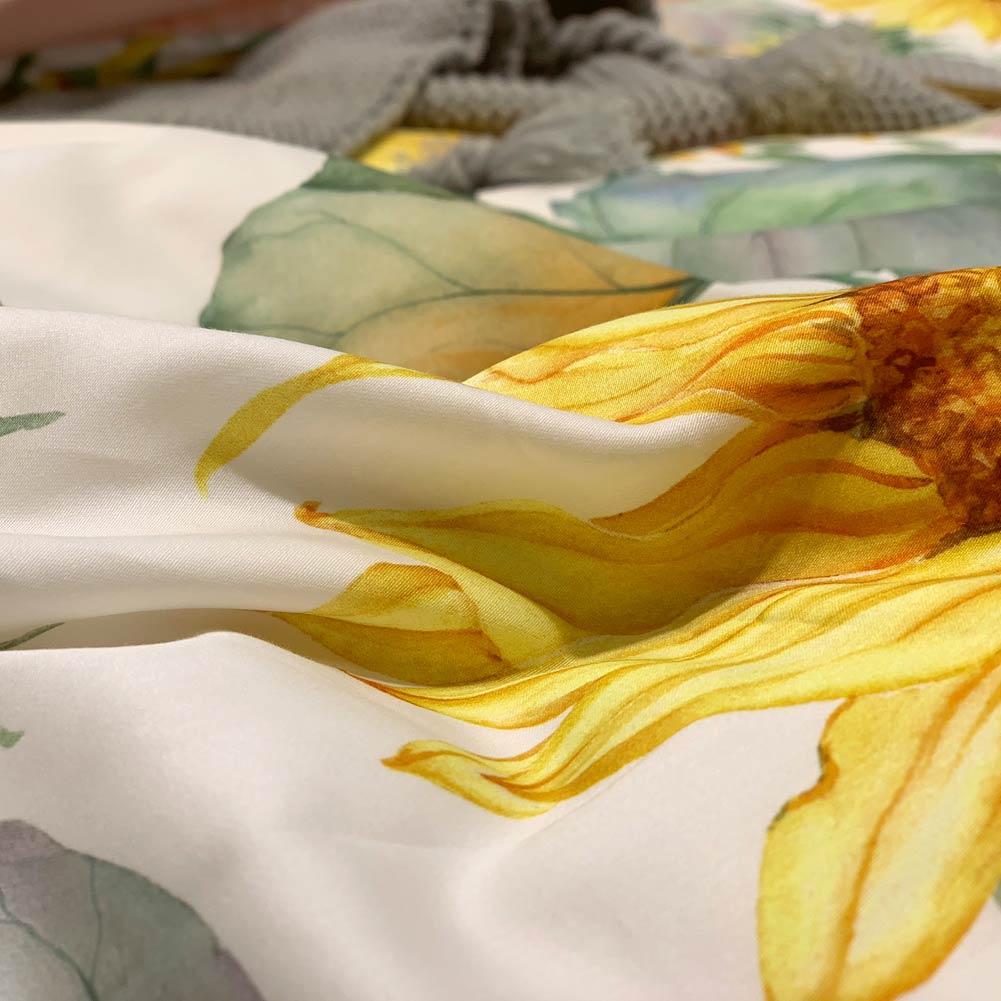 Ensemble de Couette en Coton Égyptien - Luxe et Confort avec Design de Tournesol