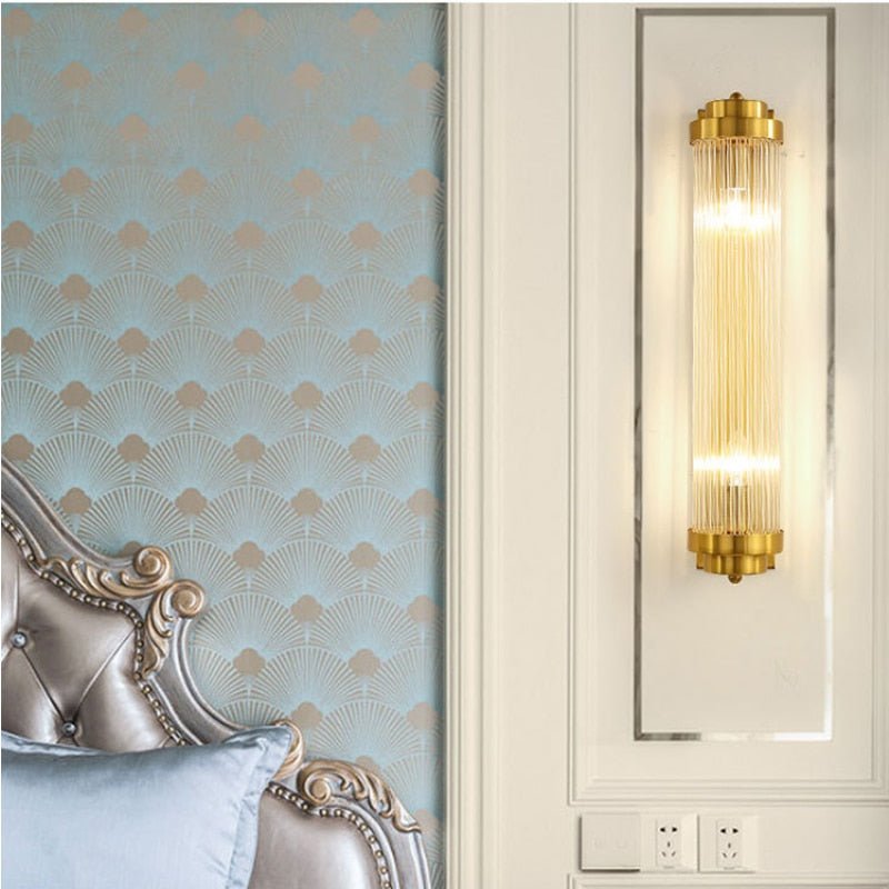Applique Murale en Cristal Doré - Éclairage Élégant et Durable pour Intérieur