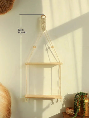 Étagère Murale en Macramé - Charme Rustique et Pratique pour Votre Intérieur