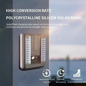 Lampe Murale Solaire LED - Capteur de Mouvement Étanche et Réglable