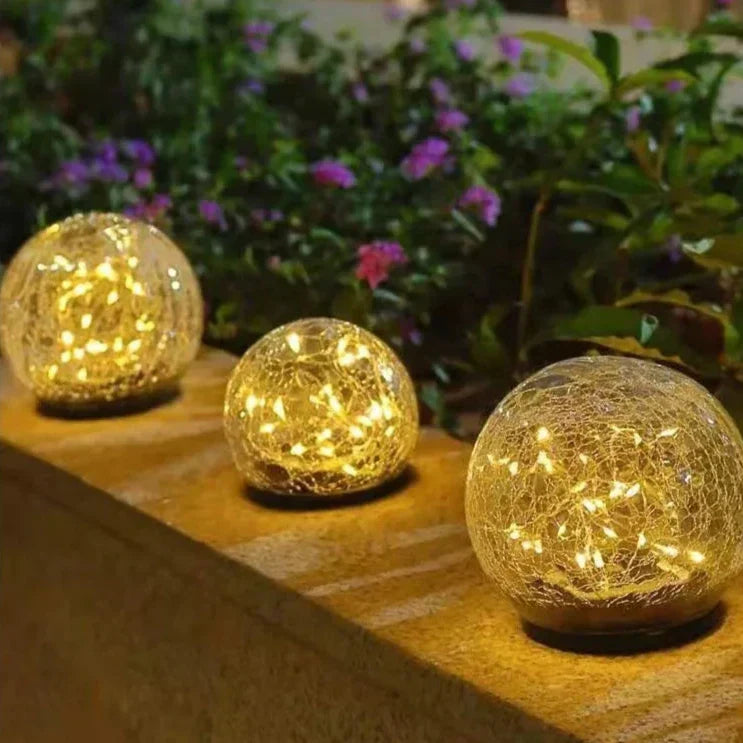 Lampe Solaire de Jardin en Cristal - Éclairage Automatique et Économe en Énergie