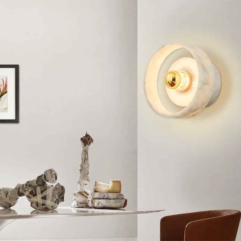 Lampe Murale Wabi-Sabi en Marbre - Élégance Naturelle et Économie d'Énergie