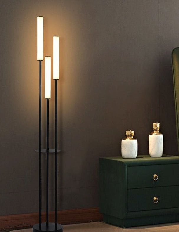 Lampe sur Pied Dimmable avec Étagère - Éclairage Pratique et Design Élégant