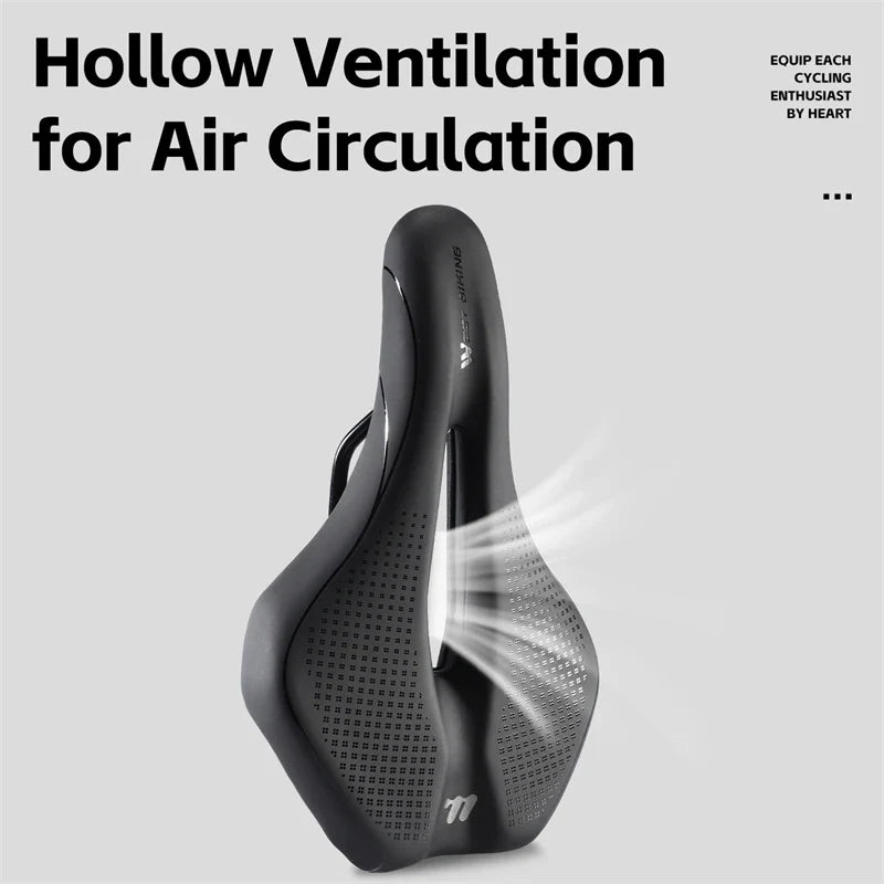 Selle de Vélo Antichoc Confortable - Coussin en Cuir Antidérapant et Léger