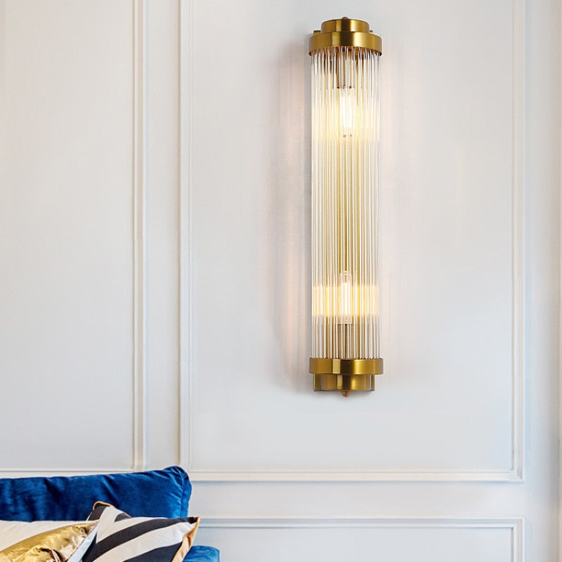 Applique Murale en Cristal Doré - Éclairage Élégant et Durable pour Intérieur