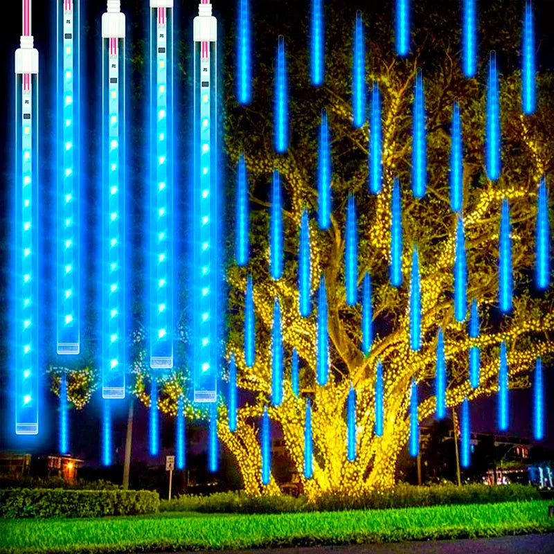 Éclairage LED en Goutte d'Eau - Effet Pluie de Météores Étanche