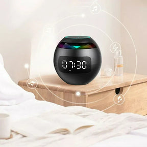 Horloge Réveil Bluetooth Multifonctionnelle - Veilleuse Colorée et Son de Qualité